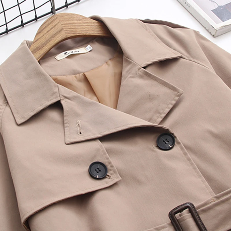 

Spring New Oversize Trench 2021 Large Size Women's Double Breasted Long Trench Ladies' Coat