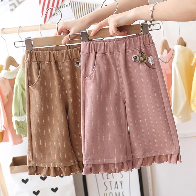 2020 г. Модные весенне осенние детские штаны для маленьких девочек брюки в полоску