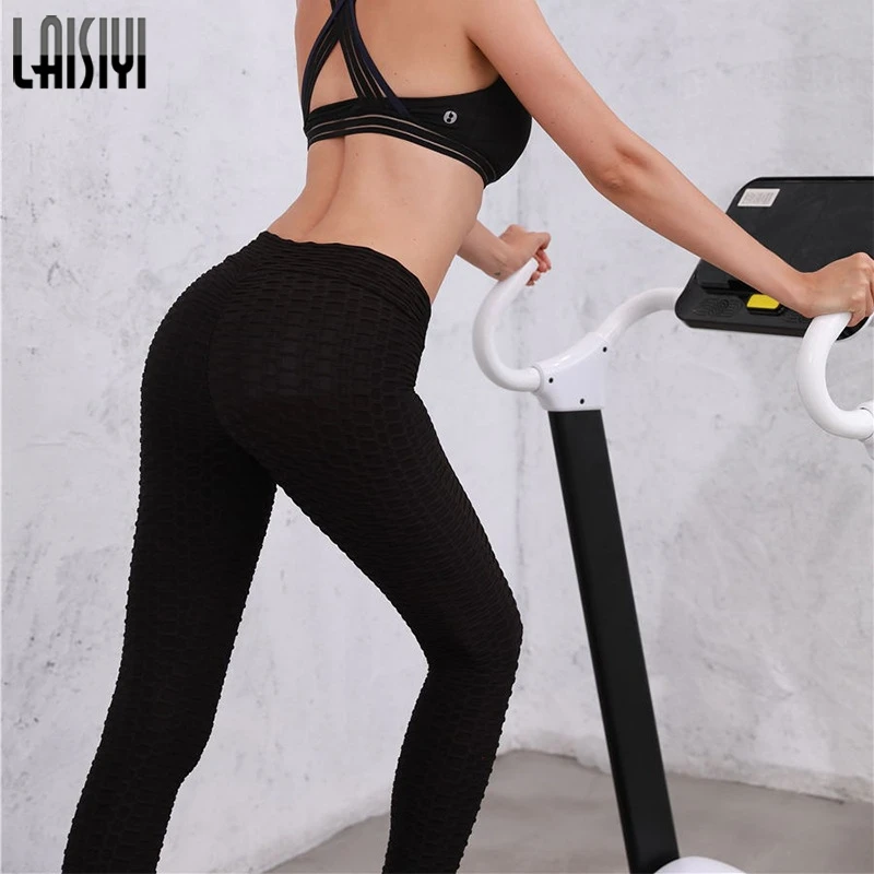 

LAISIYI Sport Leggings Women Gym High Waist Push Up Yoga Pants Jacquard Fitness Legging Running Trousers Woman Tight Sport Pants