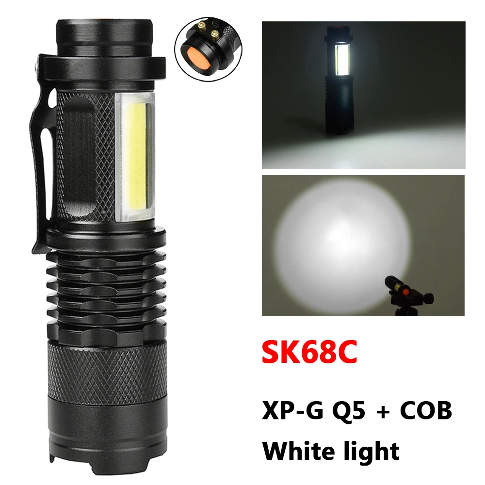 SK68C Litwod Z20 CREE XP-G Q5 Мини-ручка светильник водонепроницаемый светодиодный светильник фонарь 3 режима масштабируемый регулируемый фокус фонарь портативный светильник - Испускаемый цвет: SK68C