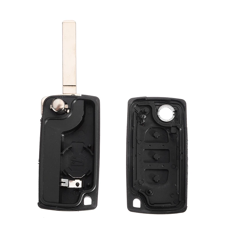 

3 Button Car Key Case Uncut Blade Flip Folding Remote Key Case Shell Key Protection Cover For Peugeot 207 307 407 SW 308 607