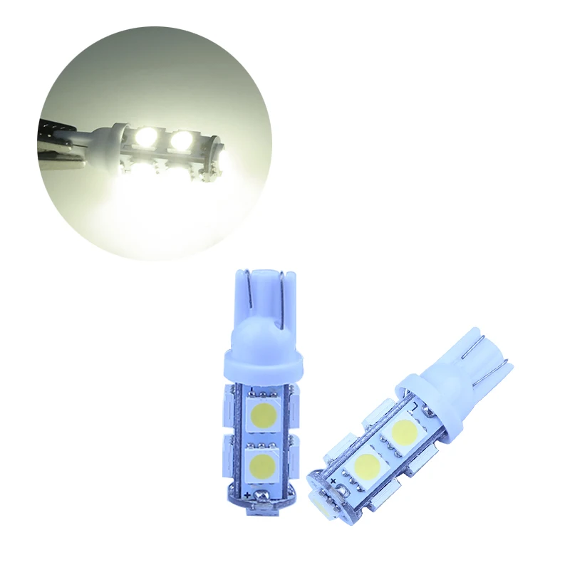 2 шт./лот T10 W5W светодиодные лампы 5050 9 SMD 194 168 Ксеноновые белые клиновидные