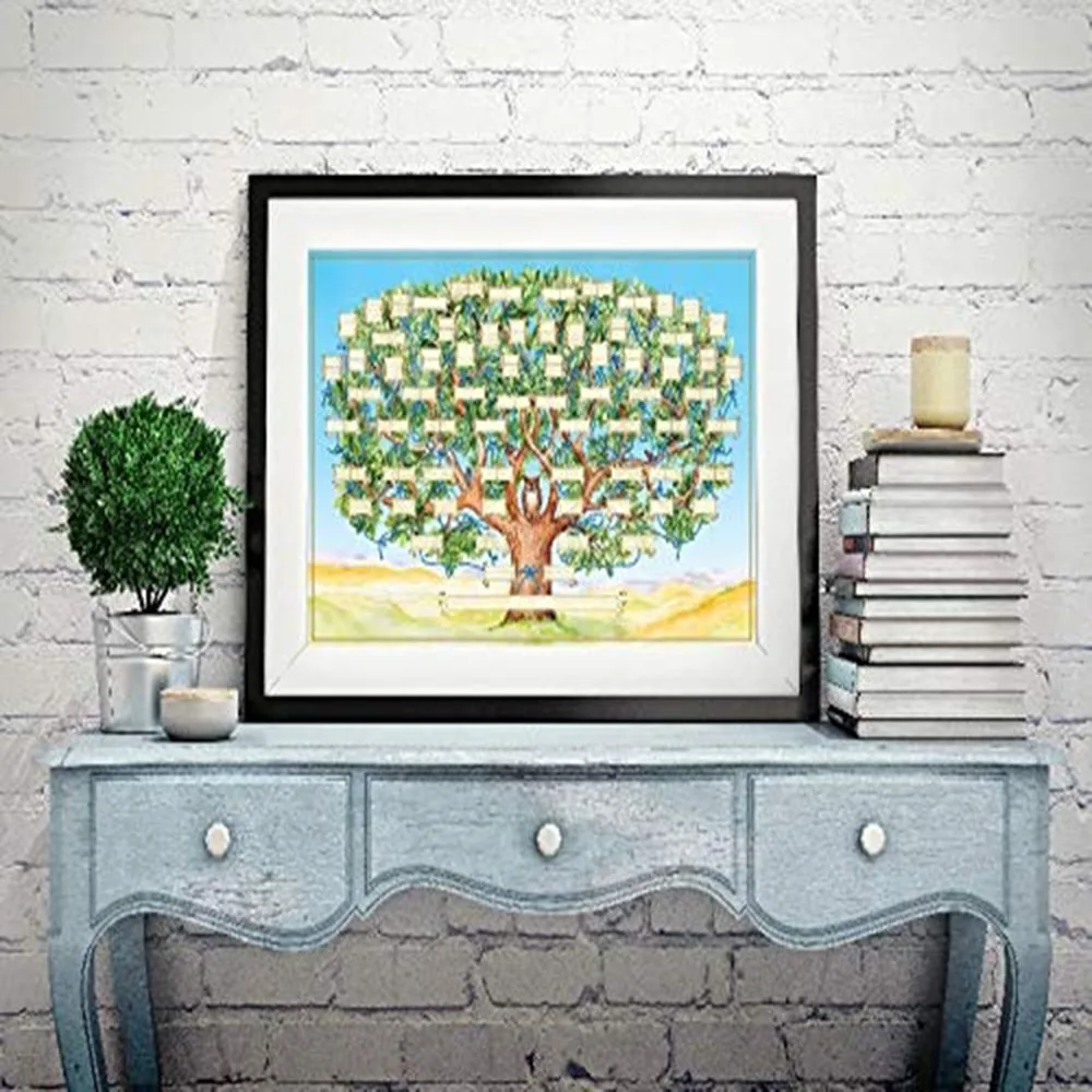 

1PCS Creative Genealogy Wall Hanging Canvas Wall Art Poster DIY Photo Picture Tree Family Tree Diagram Room Decor Art Poster