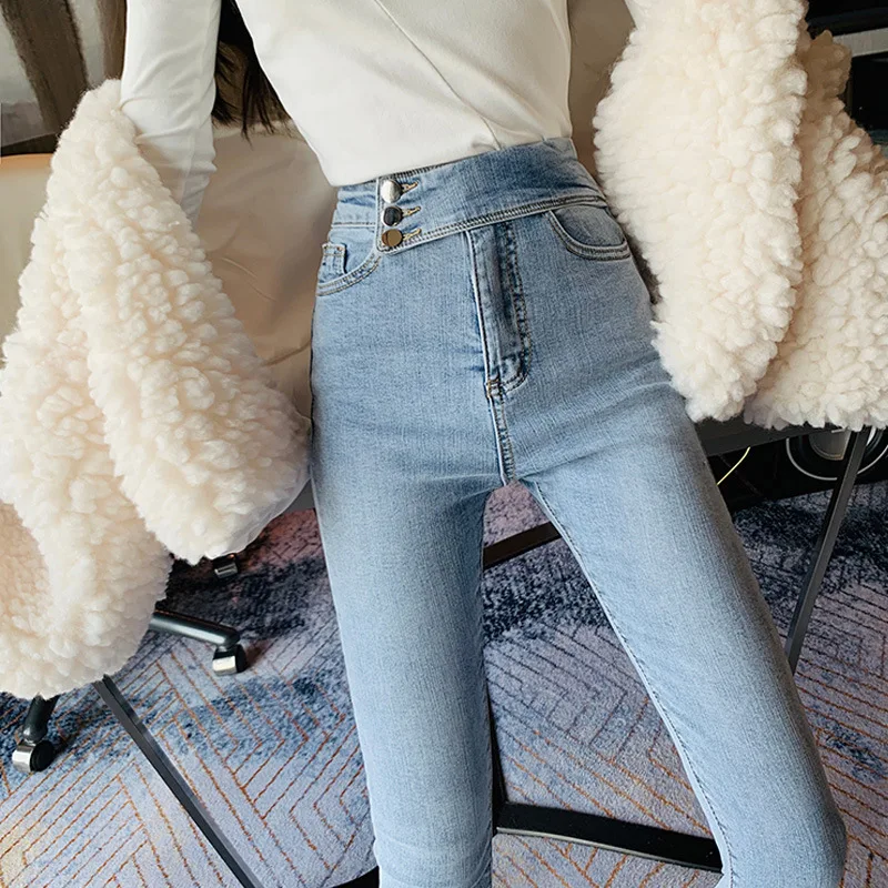 

Xiyi high quality goods 2020 spring and autumn jeans women's high waist pencil pants elastic tight show thin manufacturers