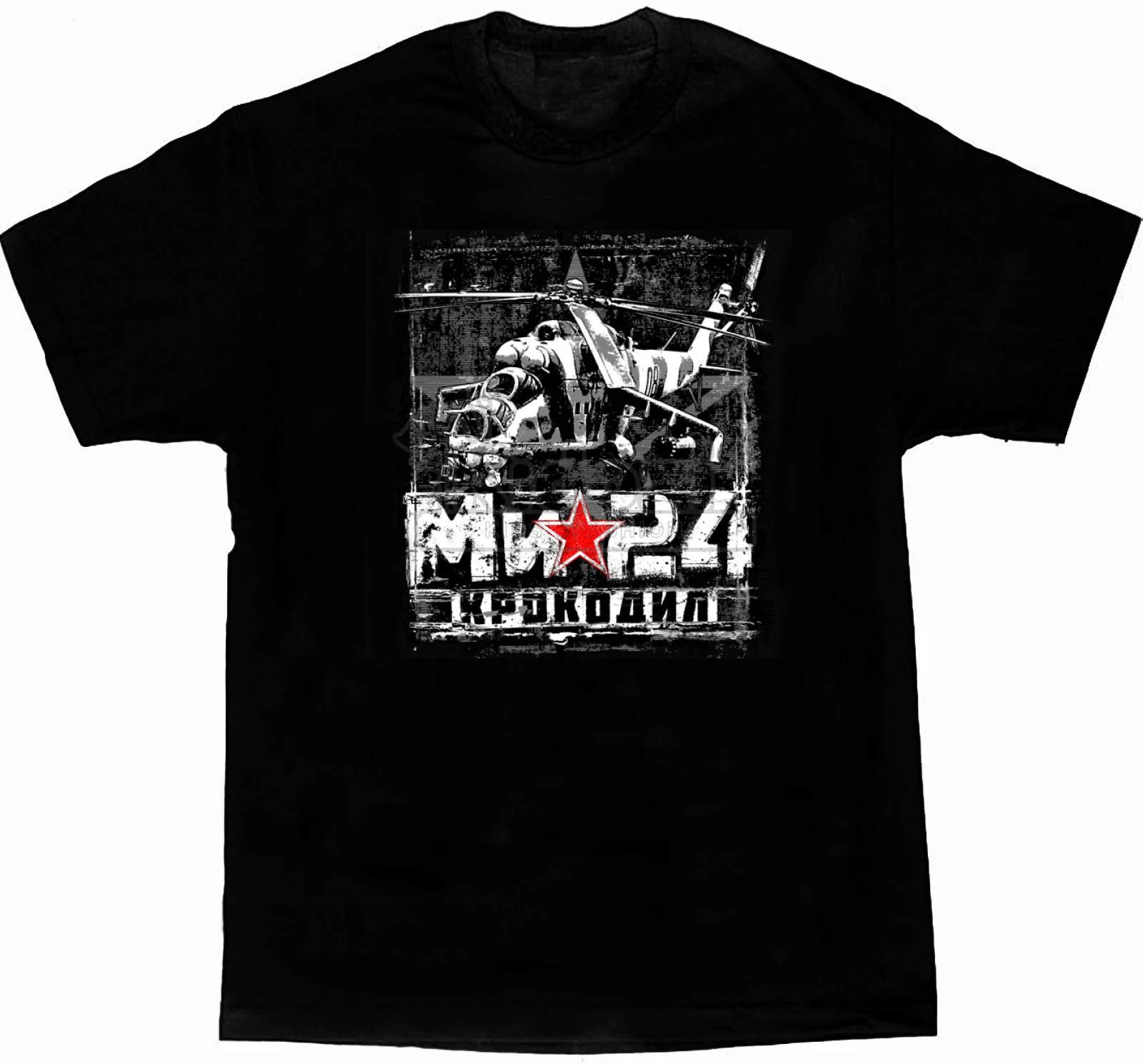 

Soviet Union Russia Army Mil M-24 Attack Helicopter T-Shirt. Summer Cotton Short Sleeve O-Neck Mens T Shirt New S-3XL