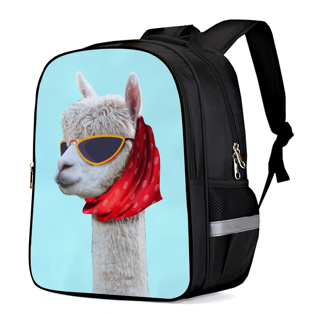 Животное Альпака солнцезащитные очки шарф Простой Рюкзак Студенческая сумка для