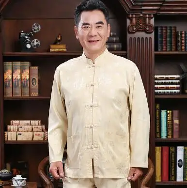 

Long sleeve Middle-aged Tang suit men Buckle blazer masculino jaqueta masculina coats mens jacket Chinese style spring autumn