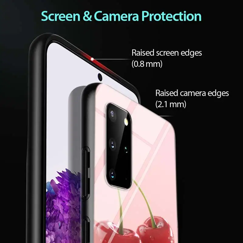 

Pink Cherries For Samsung Galaxy A71 A51 (5G) A41 A31 2020 A21S A11 A90 A70S A10S A30S A50S Gloss Black Phone Case