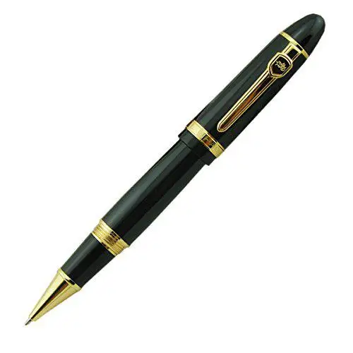 

Black Rollerball Pen with Golden Metallic Edge for Office Writing