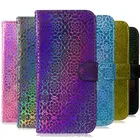 Блестящий лазерный кожаный чехол для Motorola Moto E6, чехол для Motorola E6 Play, флип-чехол для Moto E6 Plus, чехол для Moto E 6 6-го поколения 6E