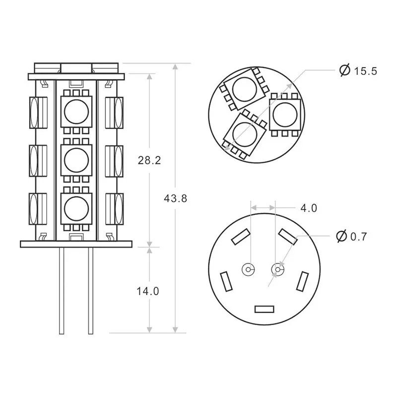 3 Вт G4 18 светодиодные лампы SMD 5050 12 в 24 В 360 396LM супер яркая низкая мощность