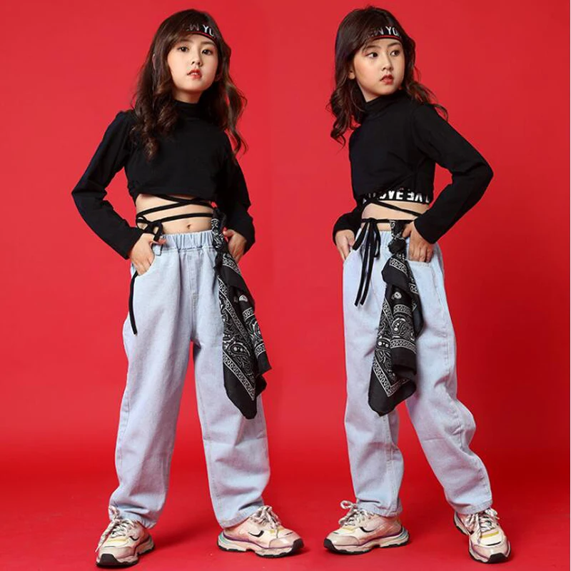 Детская толстовка в стиле хип хоп для выступлений повседневные штаны