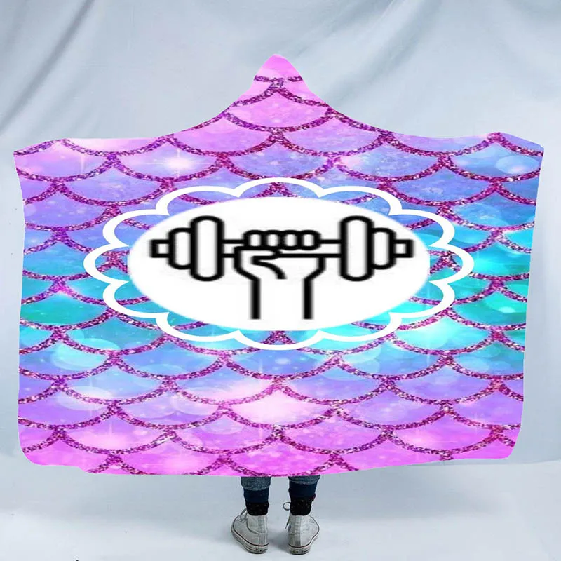 Comprare Moda Stampa Coperta Con Cappuccio Trendy Mermaid Personalizzato Doppio Ispessimento Sport Coperta Domestica Coperta Pigra