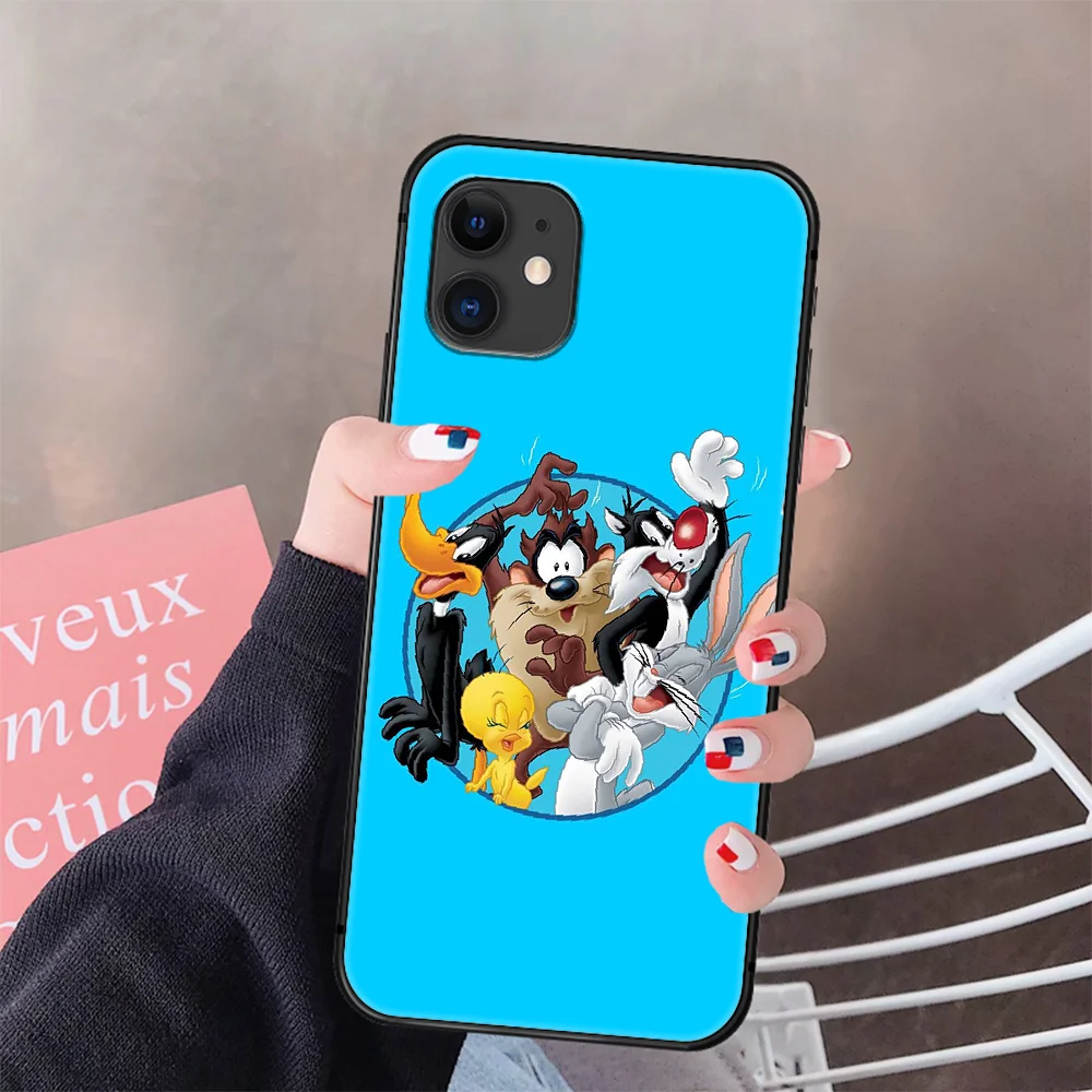 

Cartoon Rabbit Wolf dog Colorful Phone Case Cover Hull For IPhone 5 5s se 2 6 6s 7 8 12 Mini Plus X XS XR 11 PRO MAX black
