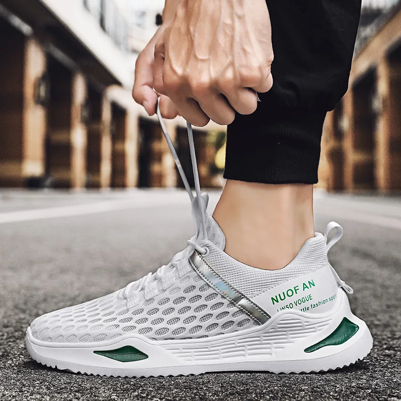 Men Running Shoes Spring Mesh Sneakers Light Breathable Athletic Trainers Men Summer New Cheap Lace Up Jogging Sport Shoes Men