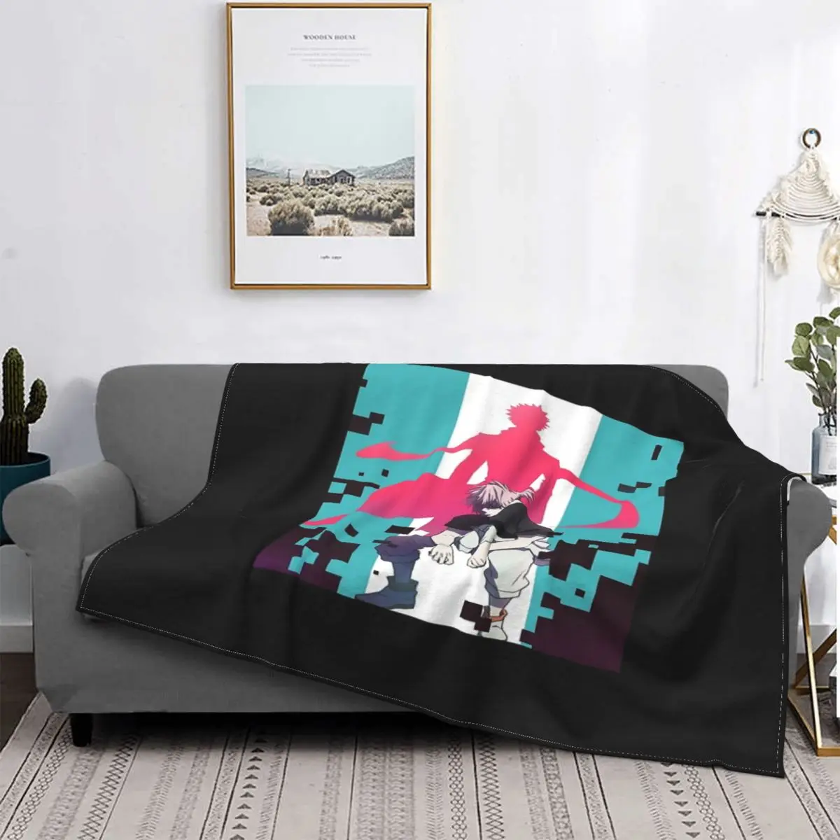 

Sakaido-Manta de Anime penetrada, colcha de cama a cuadros, manta de verano, toalla de playa de lujo