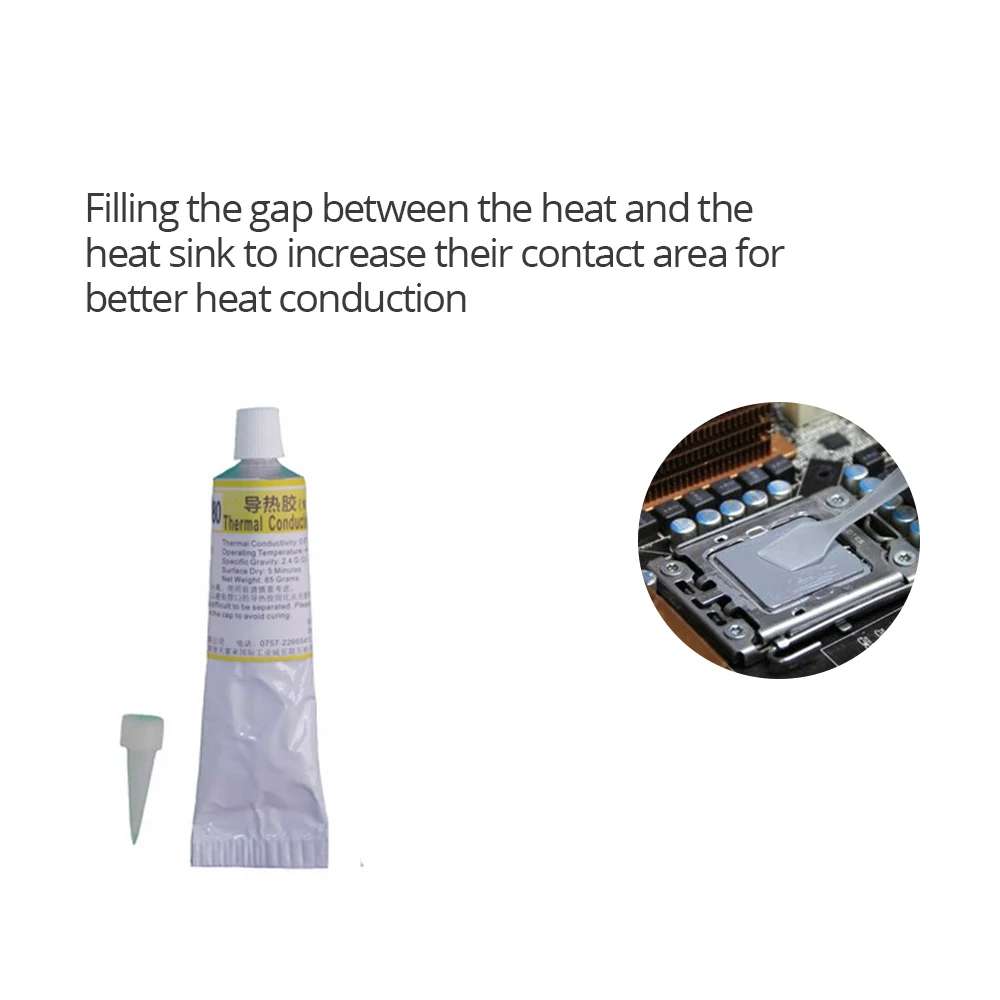 Теплопроводящий клейкий охлаждающий вентилятор TISHRIC 85G GD9980 для процессора