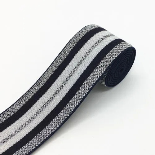 4cm Silver black sil 40 мм нейлоновая красочная резиновая резинка полосатые плечевые нижние ремни для тесьма для одежды Швейные DIY аксессуары для одежды 1 м - Цвет: 4cm Silver black sil