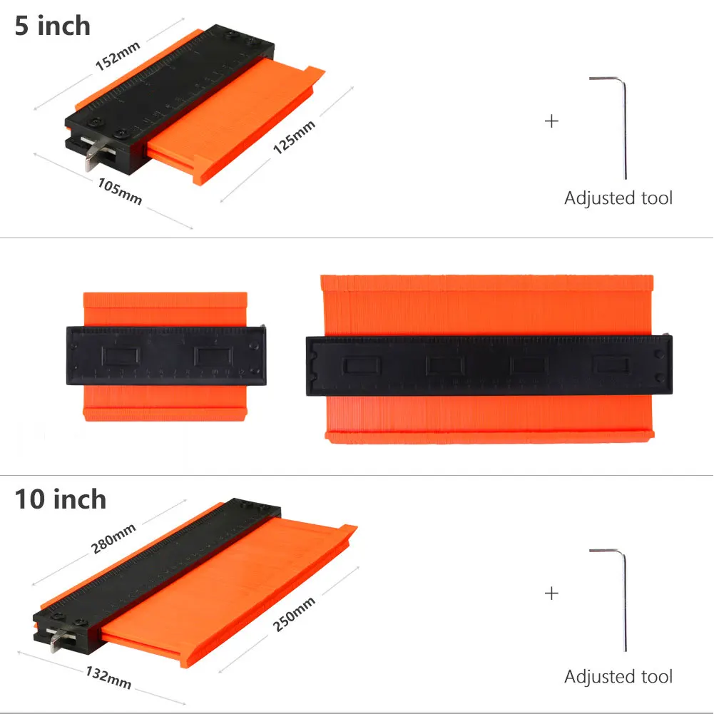 

5''/10'' Contour Gauge Duplicator with Metal Lock 130mm Widen Shape Duplication Gauge Tool Copy Irregular Shapes Tool