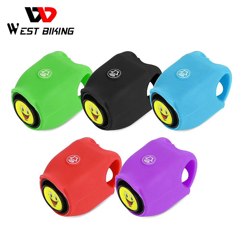 

WEST BIKING Electric Cycling Bells 120 dB Horn Rainproof MTB Bike Accessories Handlebar Bell Silica Gel Shell Ring Bicycle Bell