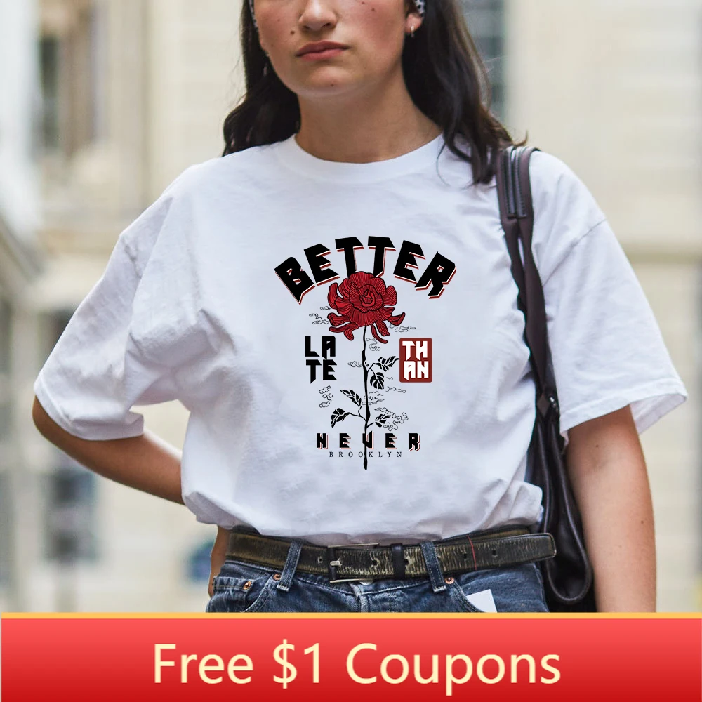 Женская футболка с цветочным принтом круглым вырезом|Футболки| |