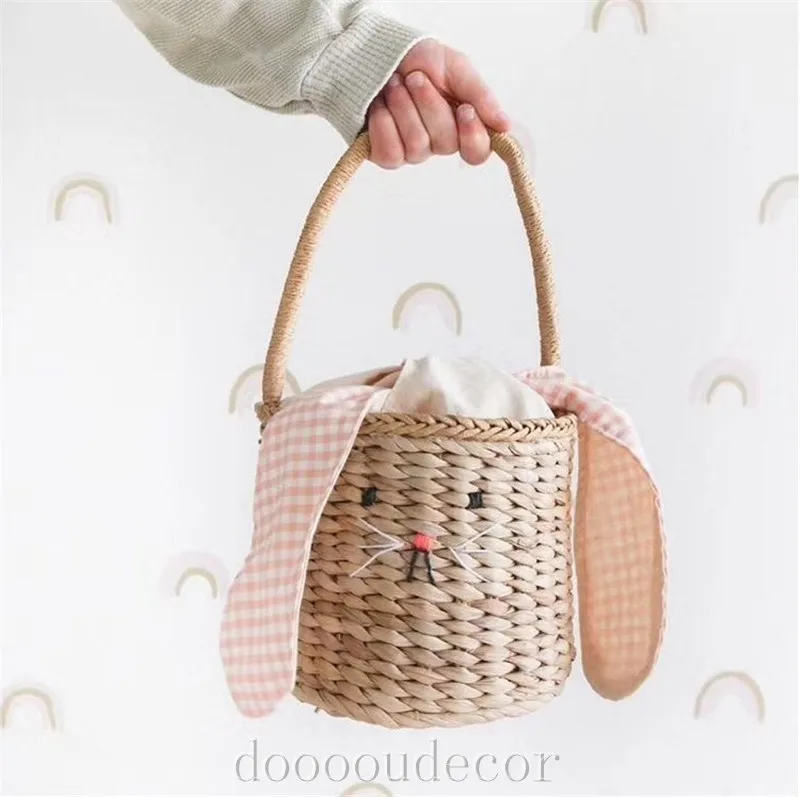 

Children's adults rattan Bucket beach straw bag women shoulder messenger bamboo basket bag