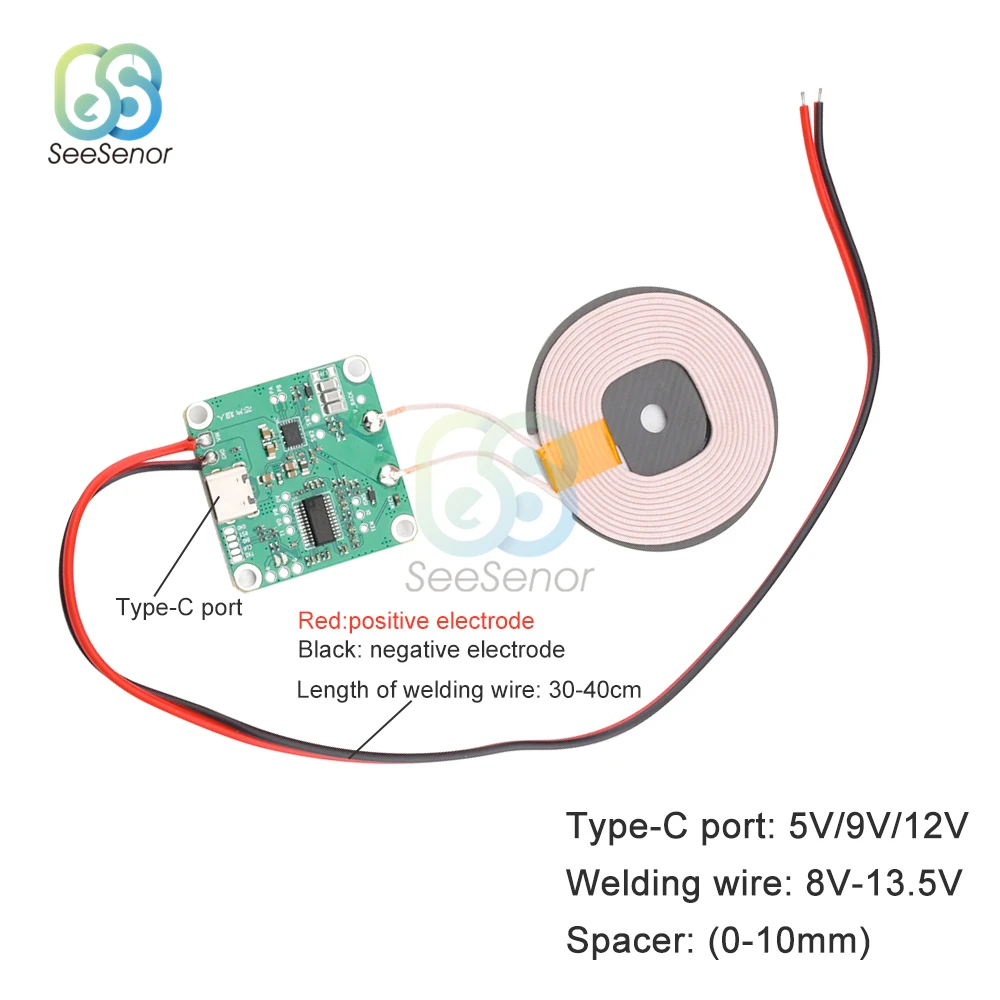 20w high power 5v 12v 24v fast charging wireless charger transmitter module type c usb coil qi universal for car phone battery free global shipping