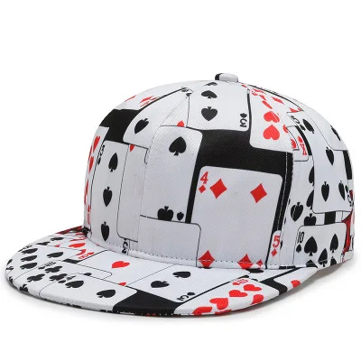 

2020 new men hat trend printing baseball cap street hip hop poker snapback hat outdoor hat