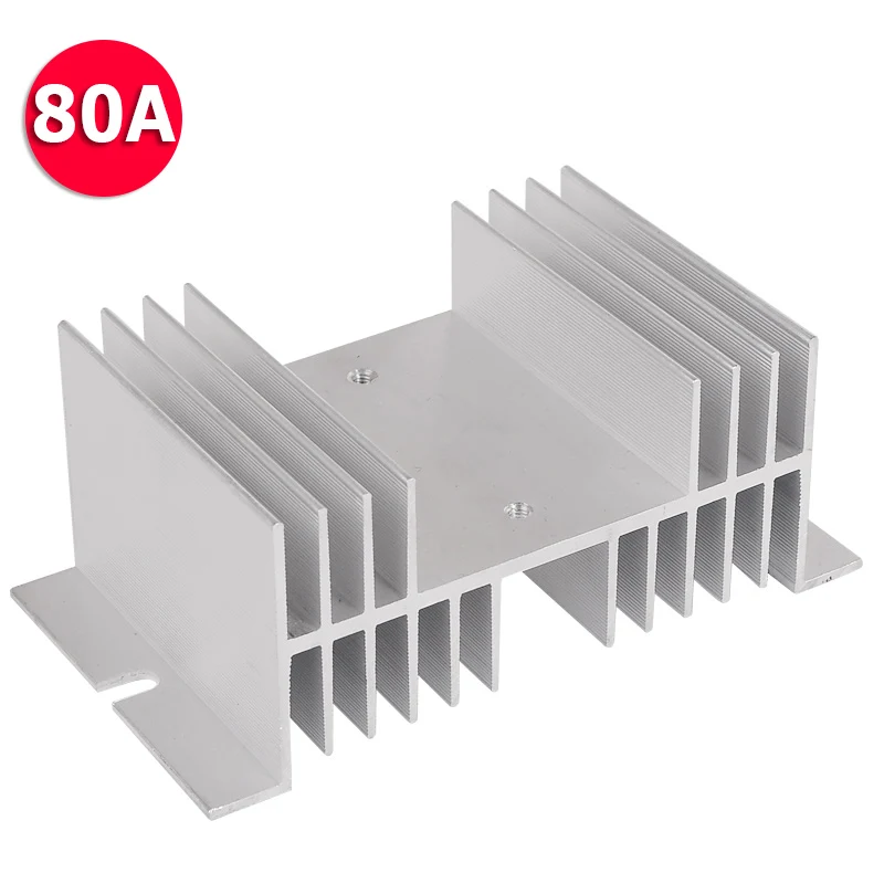 

Aluminum Heat Sink Dissipation Radiator Rail Mount Suitable for Single Phase Solid State Relay SSR-40DA 10A 25A 40A 60A 80A SSR