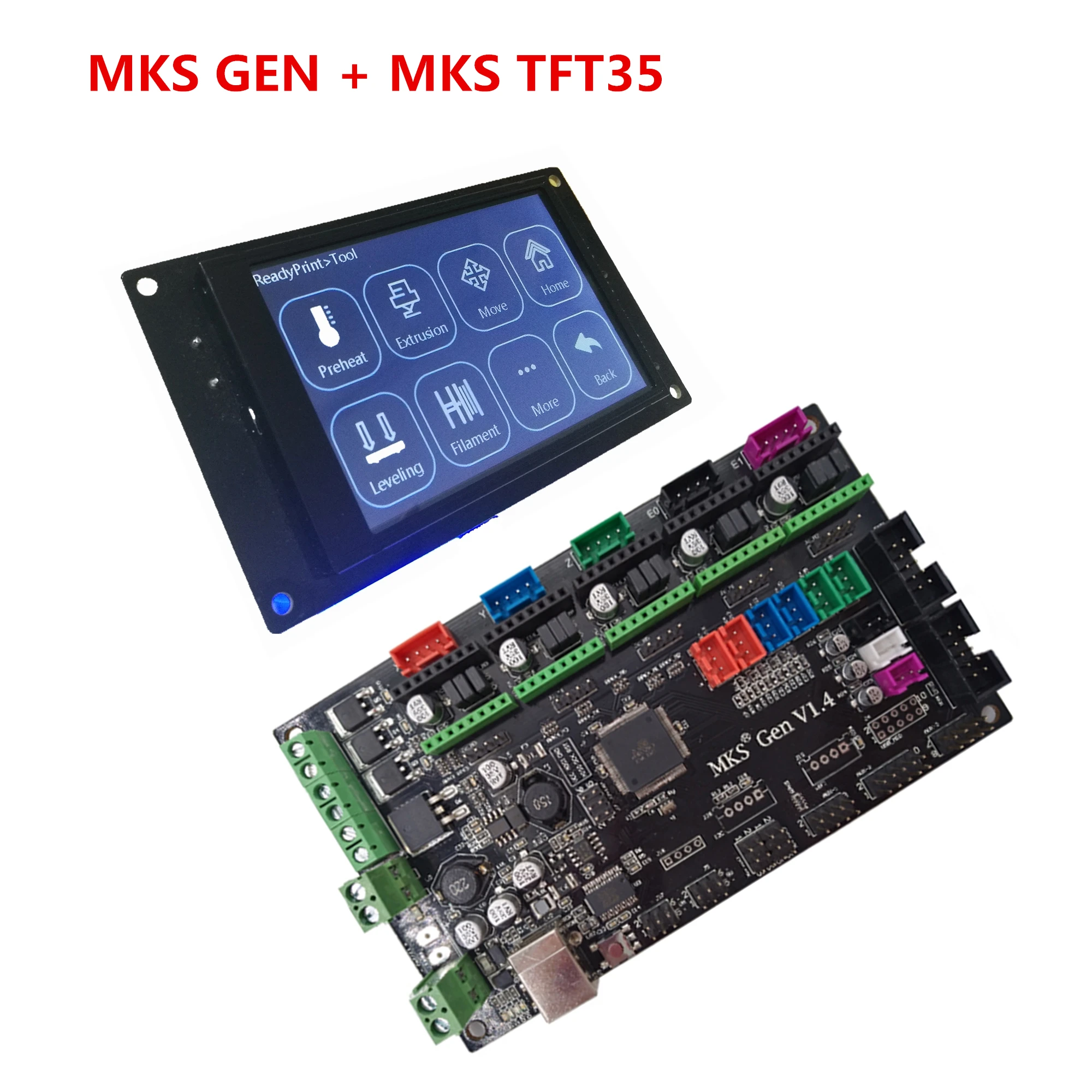 MKS GEN V1.4 плата управления MKS TFT35 сенсорный экран MKS TFT wifi модуль контроллера набор TFT 35 3D печатная плата узел для самостоятельной сборки комплект - Цвет: GEN-TFT35