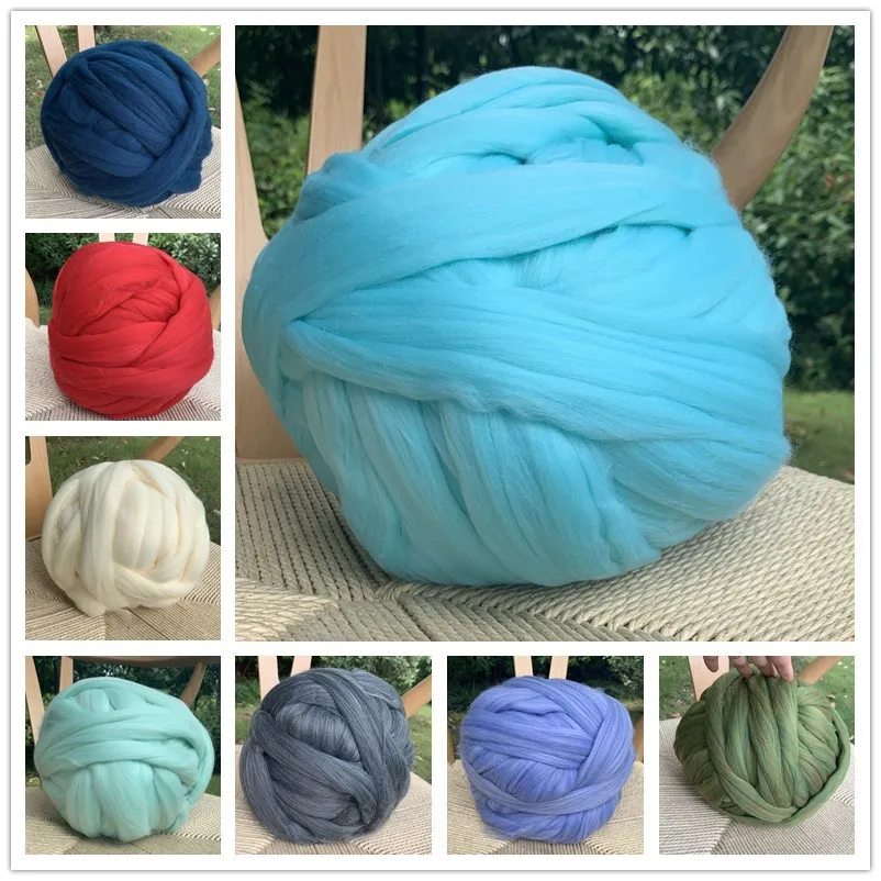 

1000g DIYcoarse wool hand knitting blanket arm knitting blanket imitation wool super coarse wool blanket line Merino coarse wool