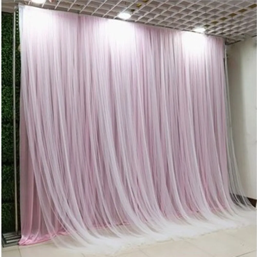 Новый 3MX6M Белый Двухслойный свадебный фон для дня рождения занавеска фото стенда