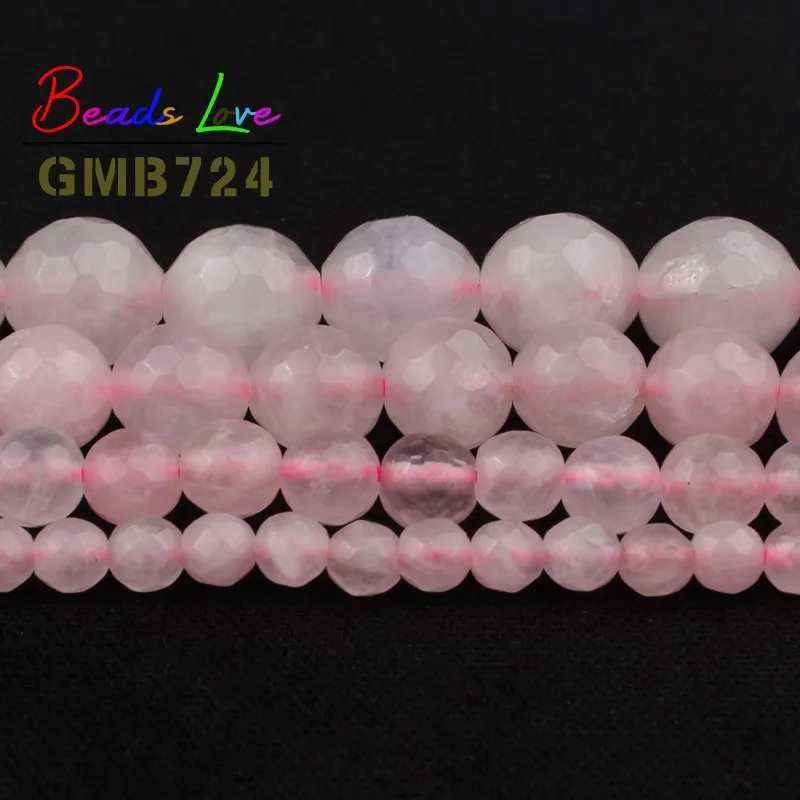 Круглые граненые бусины с розовым кристаллом 15 5 дюймов размеры 4 6 8 10 12 мм для