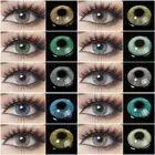 Цветные контакты, 1 пара контактных линз, натуральные контакты для глаз, ежегодное использование, синие и зеленые контактные линзы для глаз