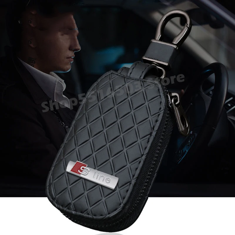Кожаный чехол для ключей Audi Sline A1 A3 Q3 A4 A5 Q5 A6 S6 A7 B6 B7 B8 8P 8V 8L TT с логотипом