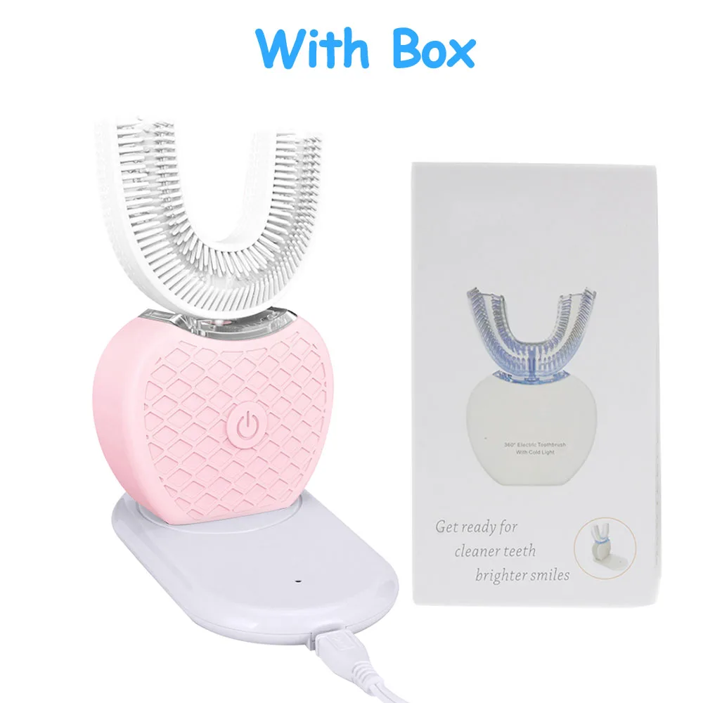 Pink Has Box Новая звуковая электрическая зубная щетка для взрослых, беспроводная, 360 градусов, для оральных зубов, автоматическая зубная щетка, интеллектуальная автоматическая зубная щетка - Цвет: Pink Has Box