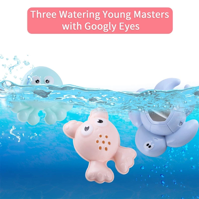 

Water Wheel Baby Bath Toy Dolphin Spinning Gear and 3 Waterfall Animal Cups Waterflow Water Splash Watermill Bathtub Toy