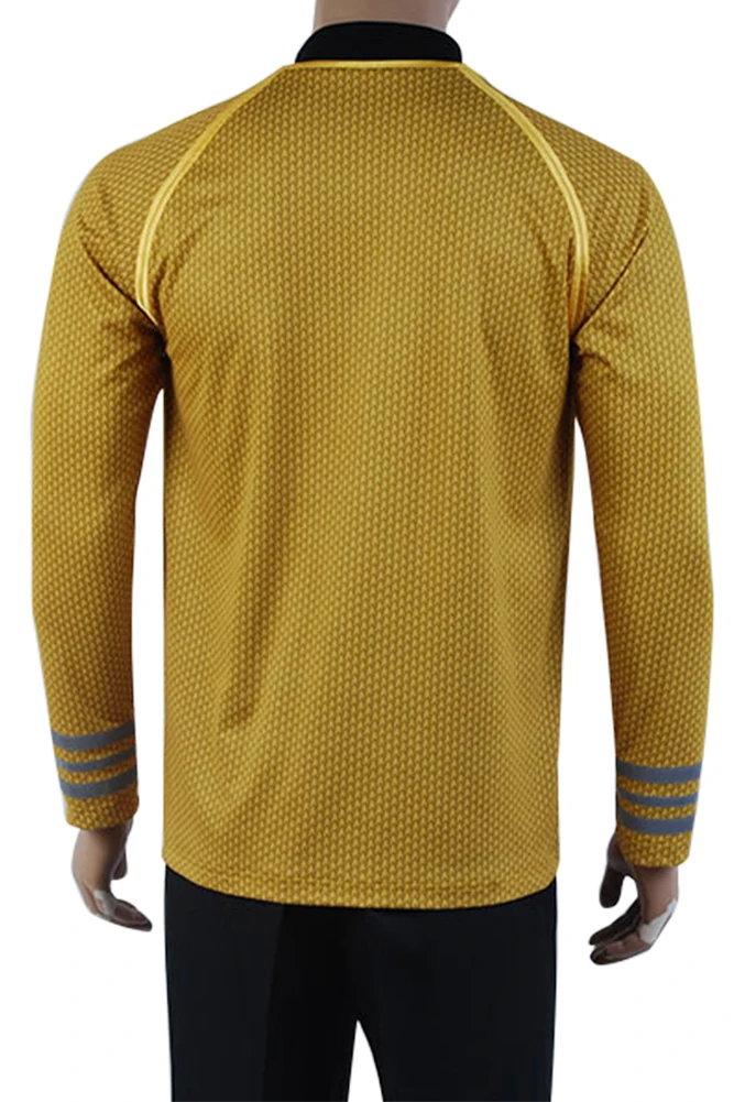 Fast Shipping Costume Captain Kirk O-Neck Knit Shirt Uniform For Men Halloween Unisex Loose Cosplay F |