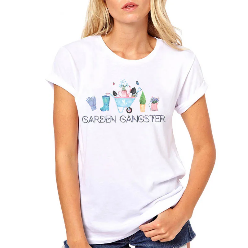 Женская одежда садовые Гангстерские растения женская футболка с коротким