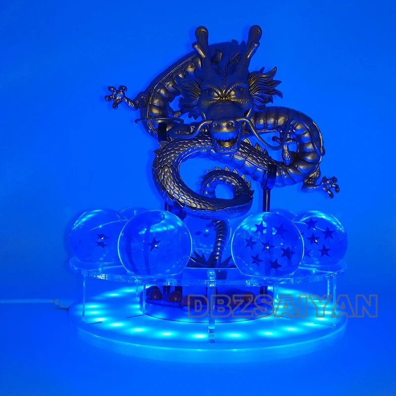 15 см Dragon Ball Shenron figulas прикроватная лампа Dragon Ball Z рисунок ночной Светильник Shenlong+ 7 шт 3,5 см шарики+ акриловая полка DBZ