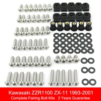 for kawasaki zzr1100 zx 11 1993 2001 motorbike complete fairing kit full cowling bolts kit stainless steel clips nuts