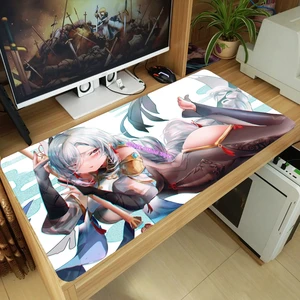game shenhe genshin impact large mouse pad gaming computer desktop keyboard mat thicken laptop pc anti slip playmat gift free global shipping