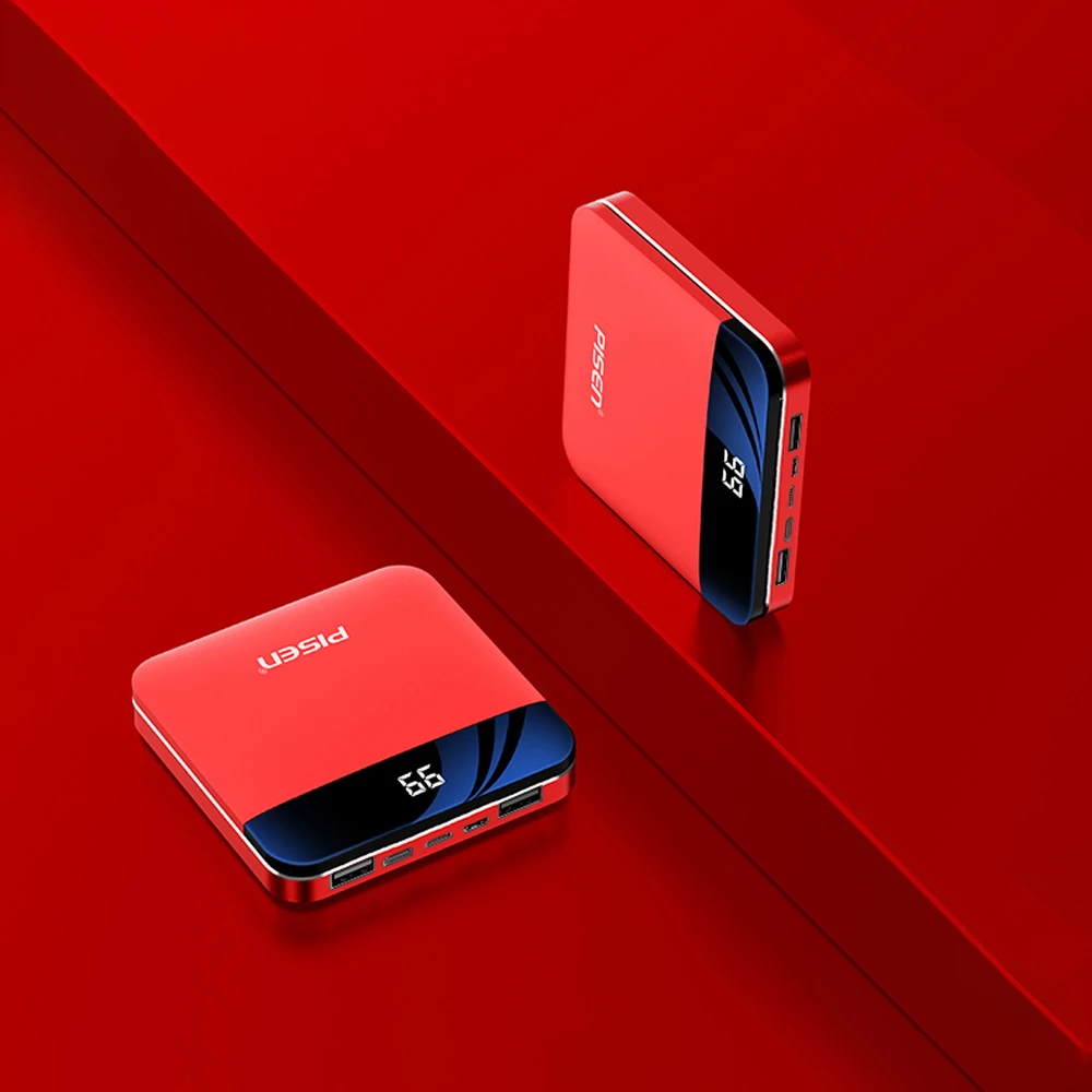 PISEN USB светодиодный внешний аккумулятор 10000 мАч, внешний аккумулятор для быстрой зарядки, внешний аккумулятор для Xiaomi Mi, Iphone, samsung