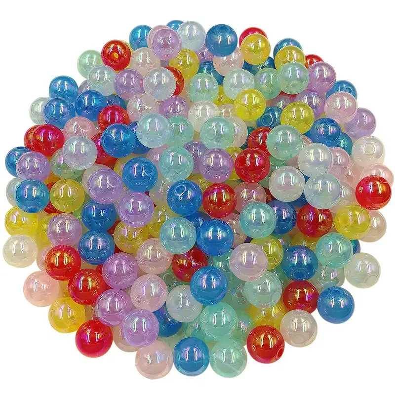 

50 Candy-Colored Round Loose Beads Smooth Pearls DIY Handmade Jewelry Accessories Necklace Bracelet Gift Crafts Materials