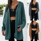 Женский Длинный свитер 2021, осенний кардиган, вязаный свитер, Модный облегающий Повседневный свободный длинный кардиган, топы, блузка, пальто, свитер