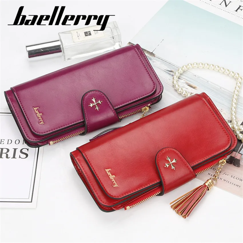 

Hasp Wallet Women Tassle Long Wallets 2020 Fashion Leather Womens Purse Big Capacity Card Hodler Ladies Purse Female Money Bag