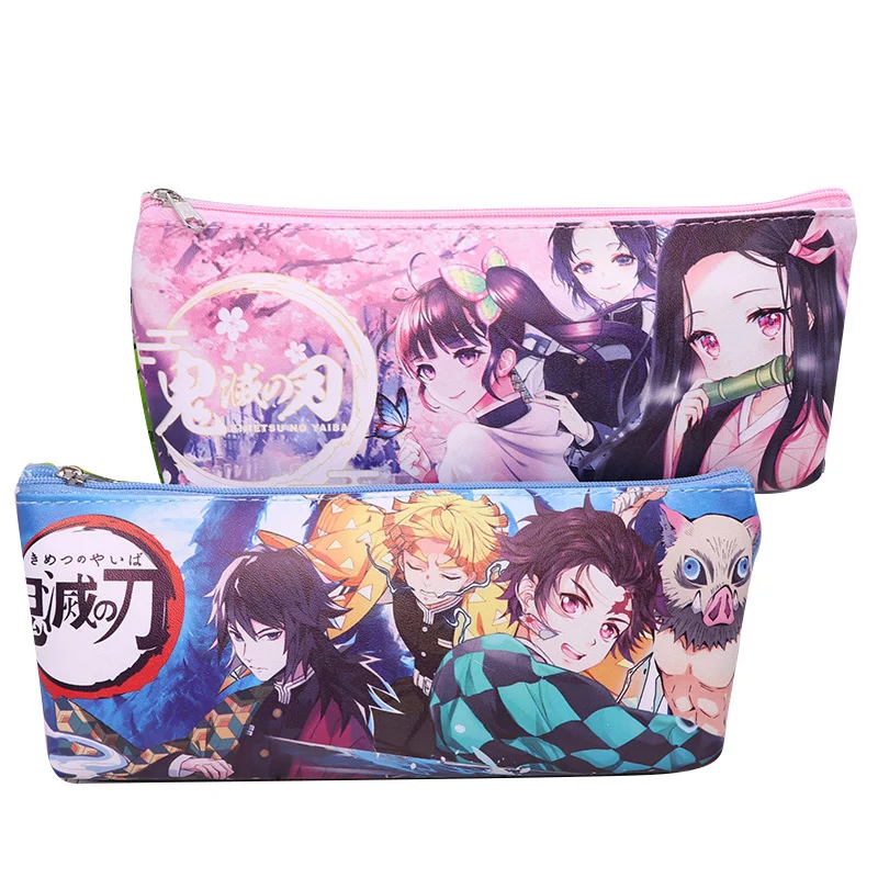

Popular Anime Demon Slayer Personalised Pencil Bag Canvas Students Stationery Pouch Wallet Storage Cartoon Small Bag