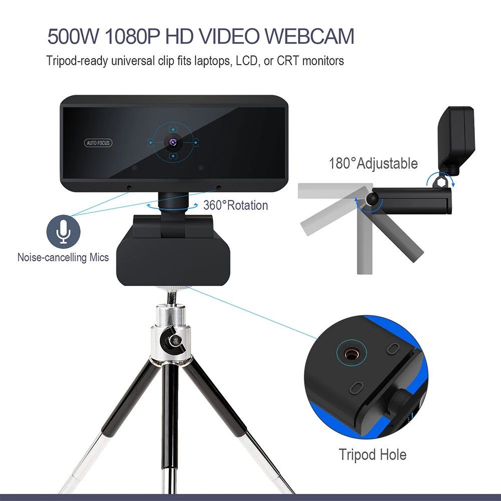 Веб-камера USB Full HD 1080P 30 кадров/с 5 м пикселей встроенный микрофон автофокус