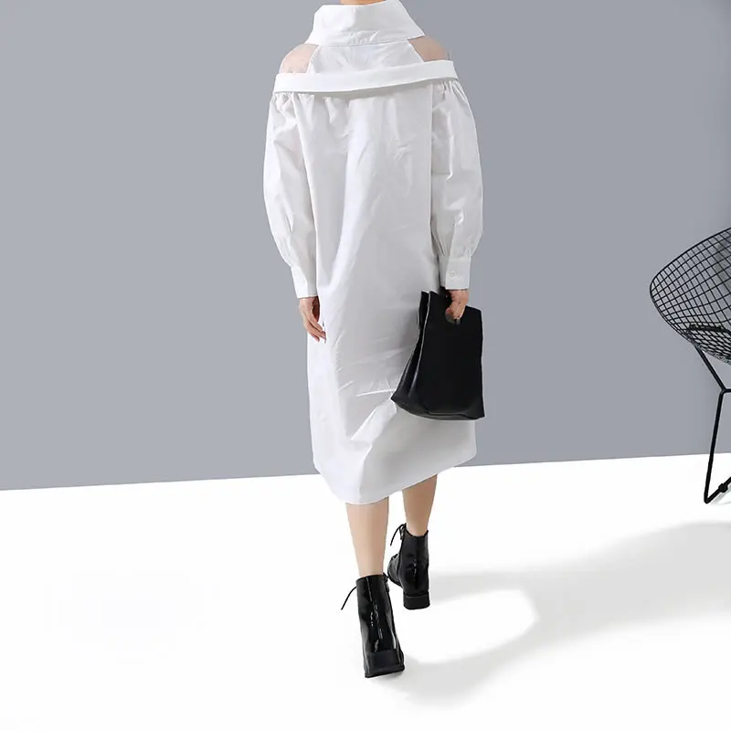 Женское Сетчатое платье XITAO однобортное в Корейском стиле с открытыми плечами и