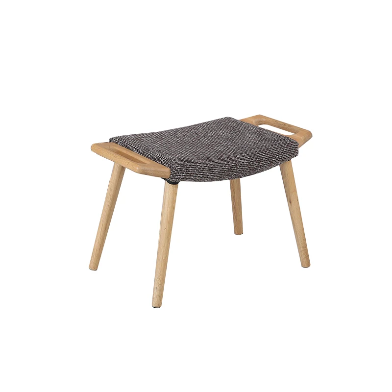 

Nordic Oak Dressing Stool Footrest Sofa Stool Shoes Fabric Upholstery Bench Ottoman Household Home Wood Stool Leisure Footstool